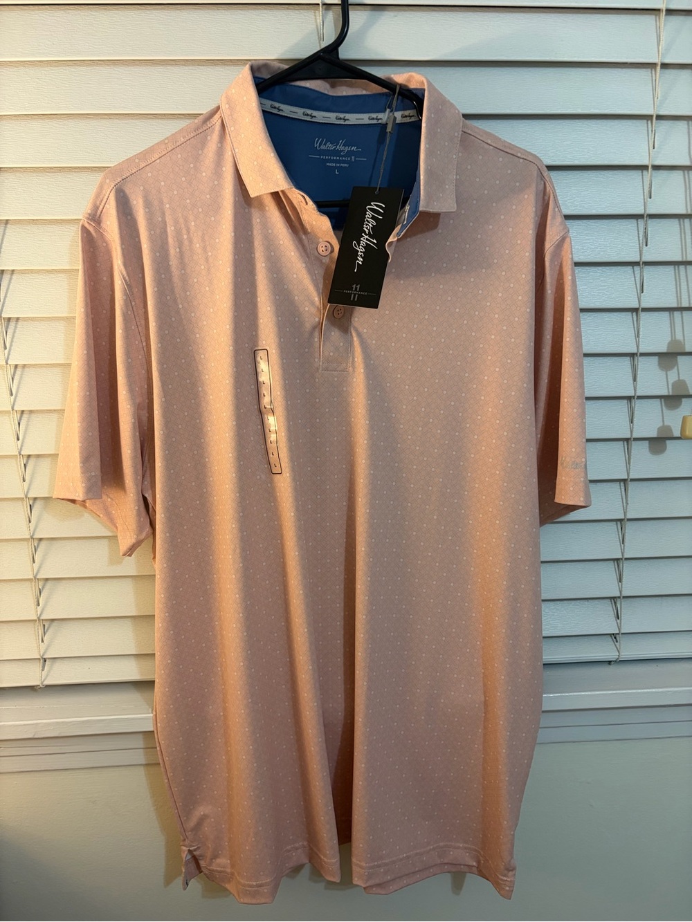 NWT Walter Hagen Light Pink Dotted Polo